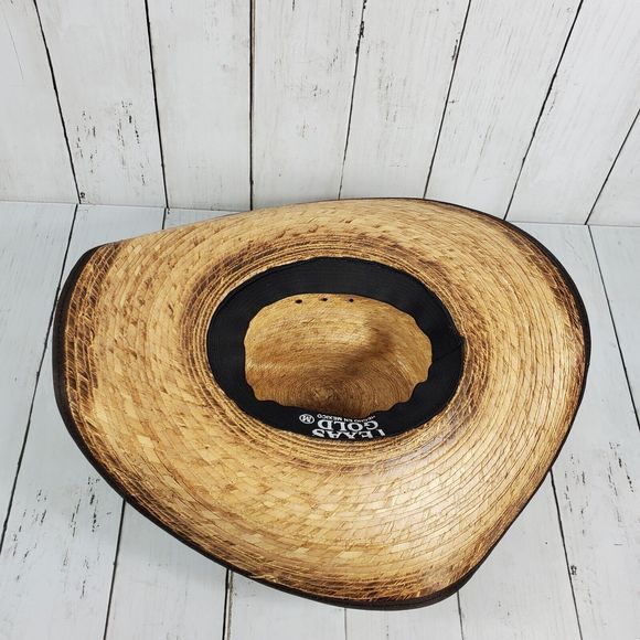 WESTERN COWBOY HAT, TEXAS GOLD LUXURY STYLE, PALMA NATURAL PALM VAQUERO - Picture 10 of 11